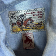 Load image into Gallery viewer, Vintage 90&#39;s Gold River Cowboy Western Popper Button Blue Denim Long Sleeve Shirt
