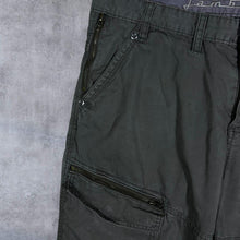Load image into Gallery viewer, Lambretta Dark Grey Khaki Multi Pocket Cargo Trousers
