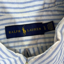 Load image into Gallery viewer, RALPH LAUREN Classic Blue White Striped Long Sleeve Button-Up Shirt
