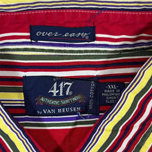 Load image into Gallery viewer, Vintage VAN HEUSEN Multi Colour Striped Cotton Short Sleeve Shirt
