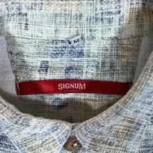 Load image into Gallery viewer, Vintage SIGNUM Crazy Abstract Blue Patterned Short Sleeve Flannel Shirt

