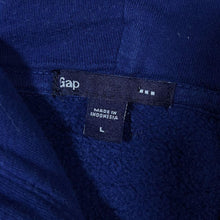 Load image into Gallery viewer, GAP Classic Embroidered Chenille Spellout Blue Zip Hoodie
