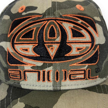 Load image into Gallery viewer, ANIMAL Embroidered Logo Spellout Camo Camouflage Skater Surfer Baseball Cap
