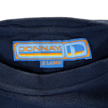 Load image into Gallery viewer, Vintage DONNAY Rainbow Spellout Graphic Navy Blue Short Sleeve T-Shirt
