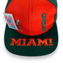 Load image into Gallery viewer, Deadstock Vintage Drew Pearson (1992) NCAA MIAMI HURRICANES Colour Block Embroidered Baseball Cap
