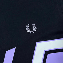 Load image into Gallery viewer, Fred Perry &quot;Reissues&quot; Archive Lilac Geometric Graphic Black Cotton T-Shirt
