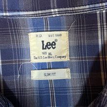 Load image into Gallery viewer, LEE &quot;Slim Fit&quot; Western Plaid Check Popper Button Long Sleeve Cotton Shirt
