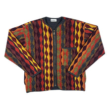 Load image into Gallery viewer, Vintage 90&#39;s CARLO COLUCCI Abstract Cosby Patterned Knit Collared Jumper Zip Cardigan Set
