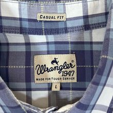 Load image into Gallery viewer, Vintage WRANGLER Western Cowboy Plaid Check Short Sleeve Cotton Shirt
