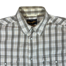 Load image into Gallery viewer, Vintage WRANGLER Western Plaid Check Popper Button Short Sleeve Cotton Shirt
