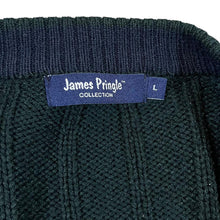 Load image into Gallery viewer, Early 00&#39;s JAMES PRINGLE Classic Acrylic Cable Knit Dark Green Button Cardigan Sweater Jumper
