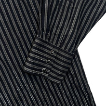 Load image into Gallery viewer, Vintage Wrangler Western Shirts Cowboy Black Grey Striped Long Sleeve Shirt
