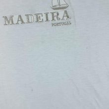 Load image into Gallery viewer, Vintage MADEIRA PORTUGAL Embroidered Glitter Souvenir Graphic White T-Shirt
