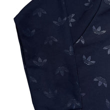 Load image into Gallery viewer, ADIDAS Big Logo Spellout Graphic All-Over Print Polyester Navy Blue Pullover Hoodie
