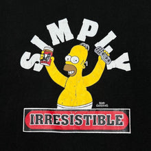 Load image into Gallery viewer, Vintage The Simpsons (2004) “Simply Irresistible” Homer Simpson TV Show Graphic V-Neck T-Shirt
