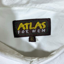 Load image into Gallery viewer, Early 00&#39;s Atlas For Men Cowboy Western White Cotton Popper Long Sleeve Shirt
