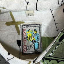 Load image into Gallery viewer, Vintage 90's FASHION REPORT Abstract Crazy Festival Patterned Viscose Short Sleeve Shirt

