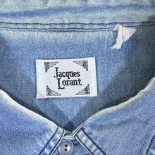Load image into Gallery viewer, Vintage JACQUES LORANT Lace Panel Cowboy Western Style Long Sleeve Blue Denim Shirt
