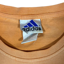 Load image into Gallery viewer, Early 00&#39;s ADIDAS Gradient Logo Spellout Graphic Faded Orange T-Shirt
