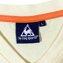 Load image into Gallery viewer, Early 00&#39;s Le Coq Sportif Embroidered Mini Logo Yellow V-Neck Cotton T-Shirt
