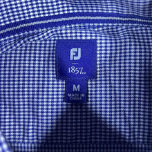 Load image into Gallery viewer, FootJoy 1857 Classic Blue White Check Golf Long Sleeve Button-Up Shirt
