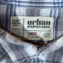 Load image into Gallery viewer, Urban Pipeline Cowboy Western Plaid Check Popper Long Sleeve Shirt
