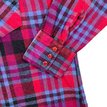 Load image into Gallery viewer, Vintage 90&#39;s Wrangler Cowboy Western Plaid Check Popper Long Sleeve Flannel Shirt
