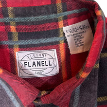 Load image into Gallery viewer, Vintage Elegant Flanell Red Multi Plaid Check Long Sleeve Cotton Flannel Shirt

