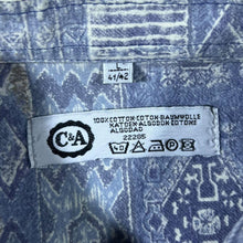 Load image into Gallery viewer, Vintage C&amp;A Blue Crazy Abstract Patterned Cotton Long Sleeve Shirt
