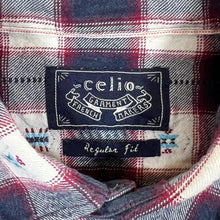 Load image into Gallery viewer, Celio &quot;Regular Fit&quot; Patterned Plaid Check Western Style Popper Long Sleeve Shirt

