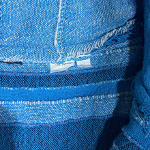 Load image into Gallery viewer, Vintage Hippy Patchwork Blue Striped Hooded Pullover Smock Hoodie
