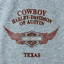 Load image into Gallery viewer, Harley Davidson (2014) &quot;Cowboy Austin Texas&quot; Biker Grey Striped V-Neck Hoodie
