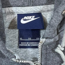 Load image into Gallery viewer, NIKE Classic Basic Embroidered Mini Swoosh Logo Grey Zip Hoodie
