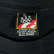 Load image into Gallery viewer, Vintage 90&#39;s USA OLYMPICS JC Penney Mini Patch Logo Short Sleeve Black T-Shirt
