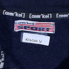 Load image into Gallery viewer, Vintage Aem'Kai Sport Hip Hop Y2K Navy Blue White Stripe Collared Sweatshirt
