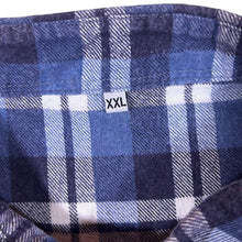 Load image into Gallery viewer, Vintage Halfmoon Navy White Blue Check Long Sleeve Cotton Flannel Shirt
