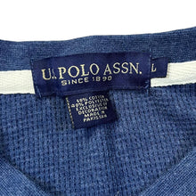 Load image into Gallery viewer, Early 00&#39;s U.S.POLO ASSN. Classic Embroidered Mini Logo Waffle Knit Henley Long Sleeve T-Shirt
