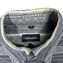 Load image into Gallery viewer, Vintage Commander Grey White Multi Striped Long Sleeve Cotton Flannel Shirt
