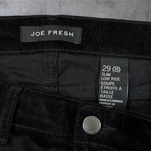 Load image into Gallery viewer, Joe Fresh Slim Fit Low Rise Black Corduroy Cord Trousers
