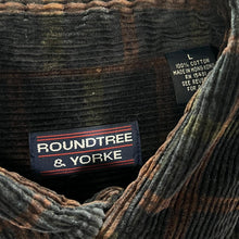 Load image into Gallery viewer, Vintage ROUNDTREE &amp; YORKE Plaid Check Heavy Corduroy Cord Long Sleeve Shirt
