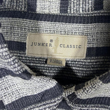 Load image into Gallery viewer, Vintage Junker Classic Grey Mix Striped Long Sleeve Polyester Flannel Shirt
