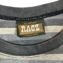 Load image into Gallery viewer, Vintage 90&#39;s RAGZ Made In USA Sun Bleached Grey Beige Striped Long Sleeve T-Shirt
