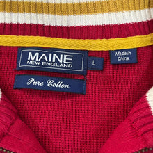 Load image into Gallery viewer, MAINE New England Multi Striped 1/4 Zip Cotton Knit Pullover Sweater Jumper

