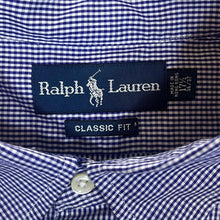 Load image into Gallery viewer, Vintage RALPH LAUREN &quot;Classic Fit&quot; Blue White Check Long Sleeve Button-Up Shirt
