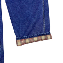 Load image into Gallery viewer, Vintage SMITH'S WORKWEAR Plaid Check Lined Carpenter Blue Denim Jeans
