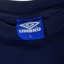 Load image into Gallery viewer, Vintage UMBRO Classic Big Logo Spellout Graphic Navy Blue T-Shirt
