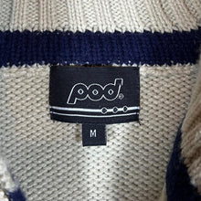 Load image into Gallery viewer, Early 00&#39;s POD Embroidered Mini Logo Colour Block Acrylic Wool Knit 1/4 Zip Jumper
