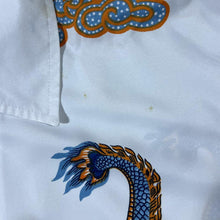 Load image into Gallery viewer, Early 00's New Roads Goth Y2K Traditional Dragon Floral Yin Yang Graphic White Shirt
