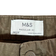 Load image into Gallery viewer, M&amp;S Marks &amp; Spencer Classic Khaki Brown Straight Leg Corduroy Cord Trousers
