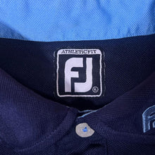 Load image into Gallery viewer, FootJoy Classic Navy Blue White Colour Block Golf Short Sleeve Polo Shirt
